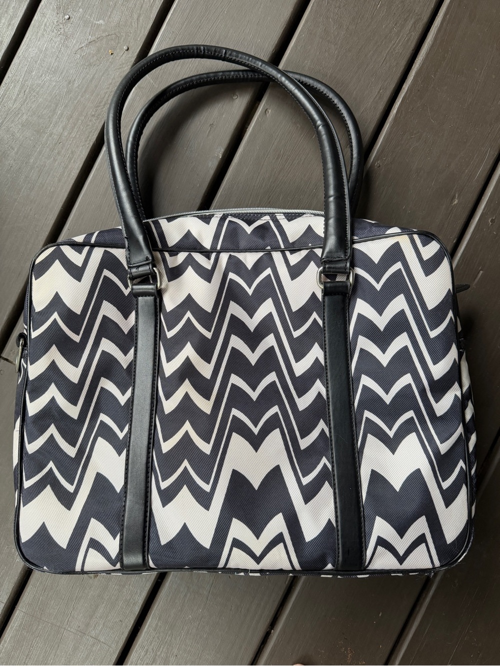 Missoni for Target Black and White Chevron Tote with Shoulder Strap